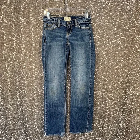 Vintage Y2K Abercrombie & Fitch Low Rise Flare Denim Jeans Women's 0 - Picture 2 of 15